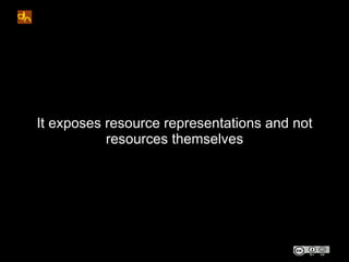 It exposes resource representations and not
           resources themselves
 