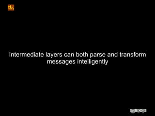Intermediate layers can both parse and transform
              messages intelligently
 