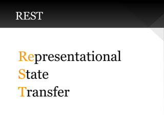 REST

Representational
State
Transfer

 