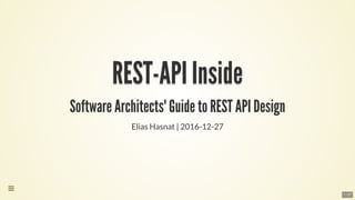 REST-API	InsideREST-API	InsideREST-API	InsideREST-API	InsideREST-API	InsideREST-API	Inside
REST-API	Inside
REST-API	Inside
REST-API	Inside
REST-API	Inside
REST-API	Inside
REST-API	Inside
REST-API	Inside
REST-API	Inside
REST-API	InsideREST-API	Inside
Software	Architects'	Guide	to	REST	API	Design
Elias	Hasnat	|	2016-12-27

1 / 27
 