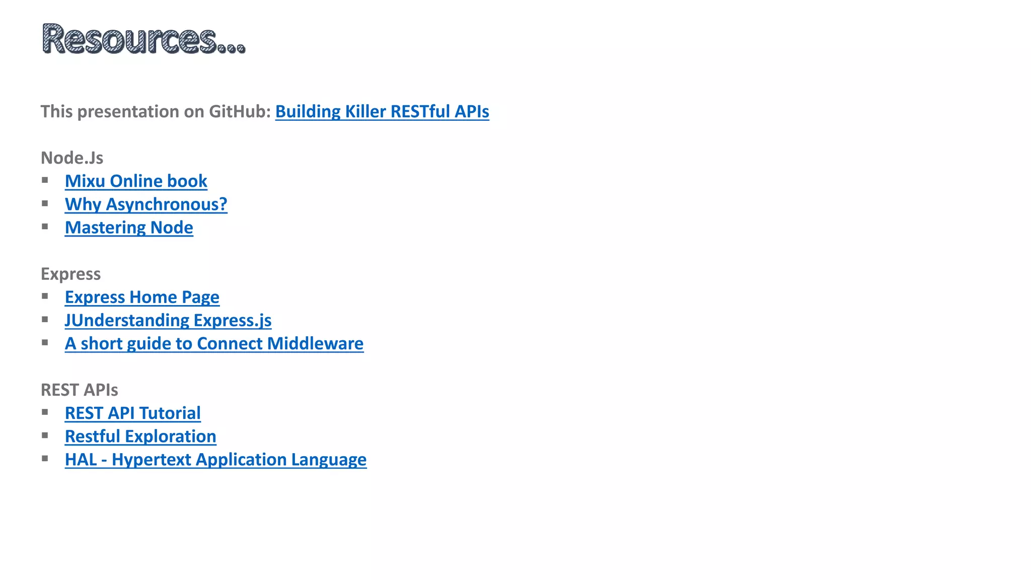 The goal of caching is never having to generate the same response twice. The benefit of doing this is that we gain
speed and reduce server load.
 Expiration
 Expires header
 Cache-Control header
 Validation
 Last-Modified header
 ETag header
 