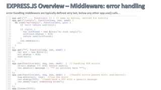 Express.js has great built in capabilities to serve static content. The module is able to also gzip compress and/or
cache served files, too…
*As of 4.x, all of Express' previously included middleware are now in separate repositories. The only included
middleware is: express.static(), used to server static files.
 