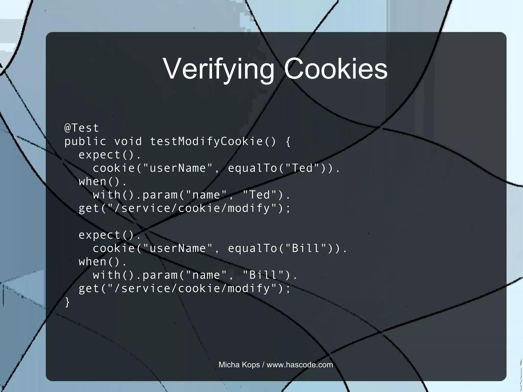 The full tutorial and the RESTful Webservice to test can be found at my  blog www.hascode.com   