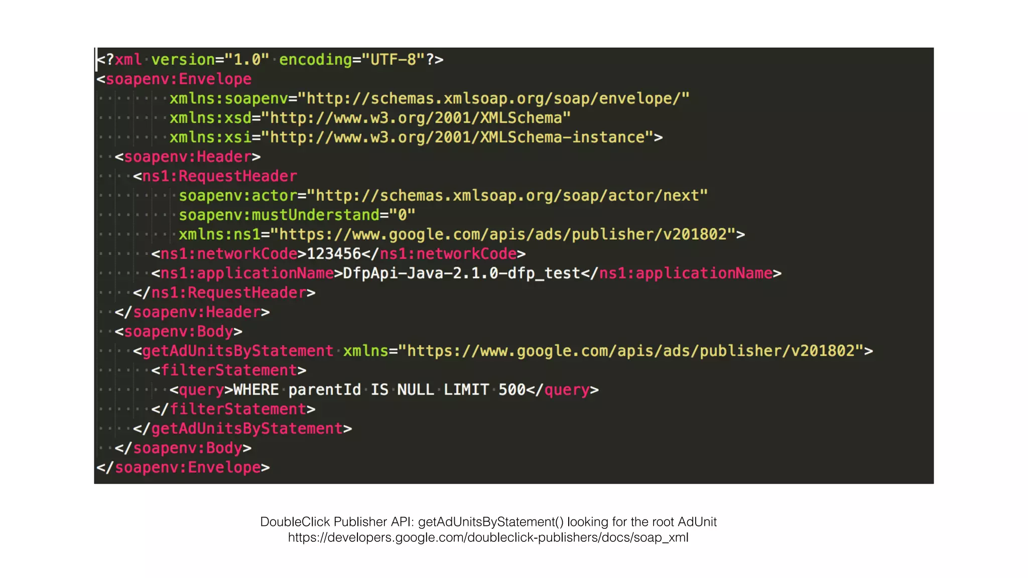 DoubleClick Publisher API: getAdUnitsByStatement() looking for the root AdUnit
https://developers.google.com/doubleclick-publishers/docs/soap_xml
 