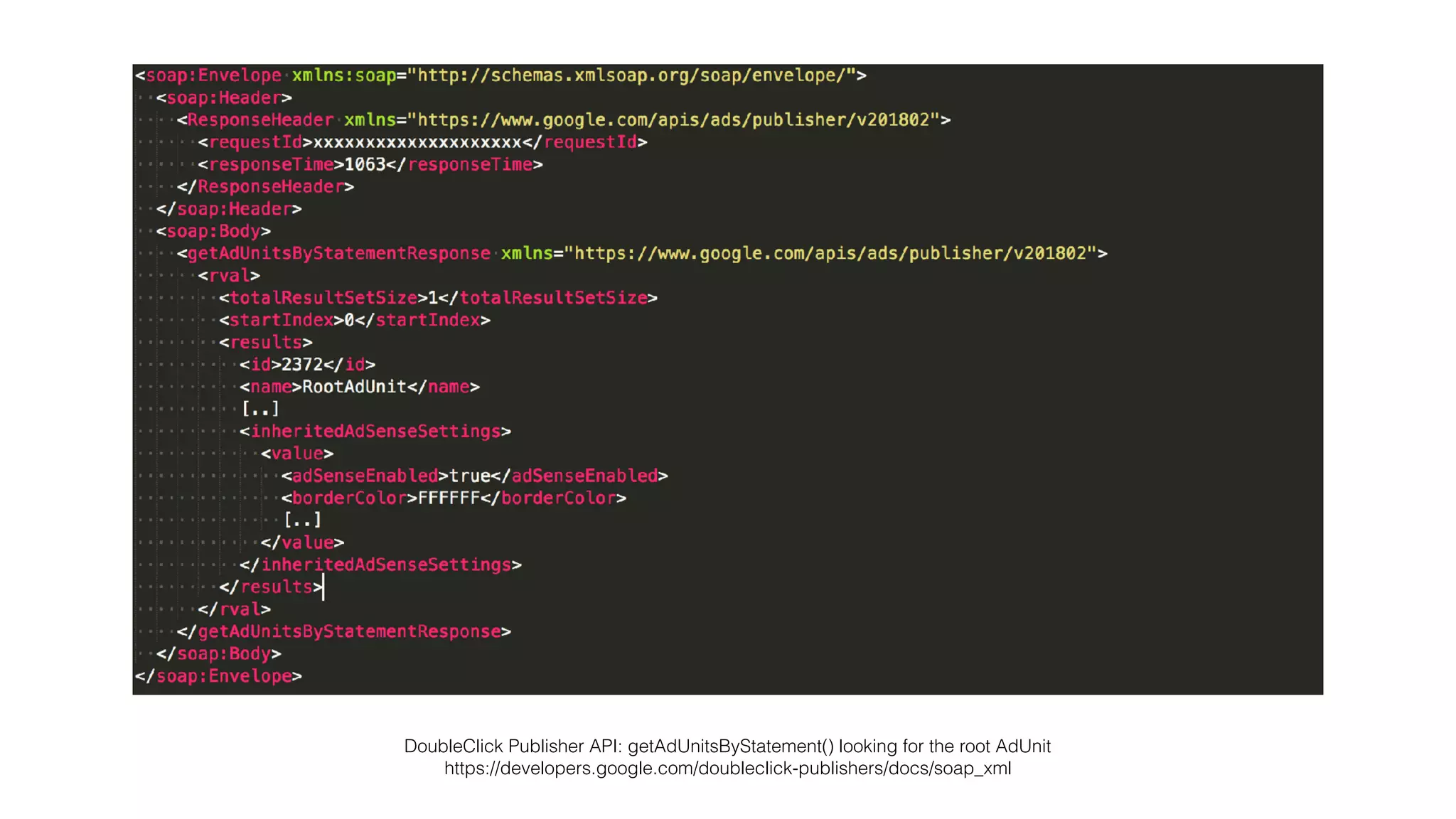 DoubleClick Publisher API: getAdUnitsByStatement() looking for the root AdUnit
https://developers.google.com/doubleclick-publishers/docs/soap_xml
 