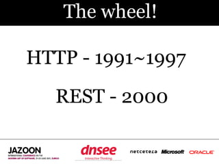 The wheel!

HTTP - 1991~1997
  REST - 2000

    SPEAKER‘S COMPANY
         LOGO
 