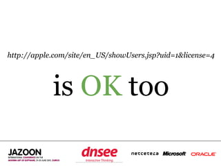 http://apple.com/site/en_US/showUsers.jsp?uid=1&license=4




            is OK too
                  SPEAKER‘S COMPANY
  ...
