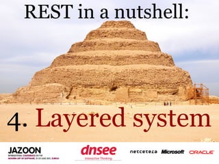 REST in a nutshell:




4. Layered system
      SPEAKER‘S COMPANY
           LOGO
 