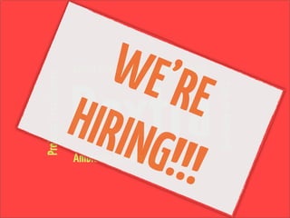 WE’R
                                 E
                        Galera Ponta Firme e que Manda bem



                        Dextra
Projetos Desafiadores




                        HIRIN
                                                             Qualidade de Vida
                              G!!!
                        Ambiente de Melhoria Contínua
 