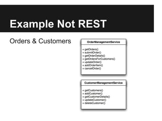 Example Not REST
Orders & Customers
 