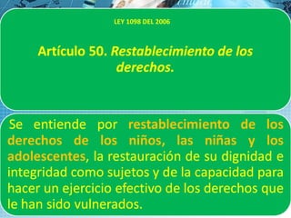 LEY 1098 DEL 2006




●
 