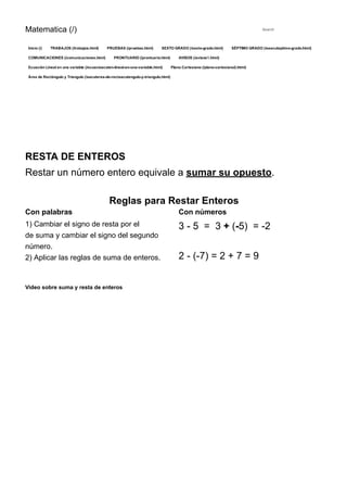 RESTA DE ENTEROS - Matematica.pdf