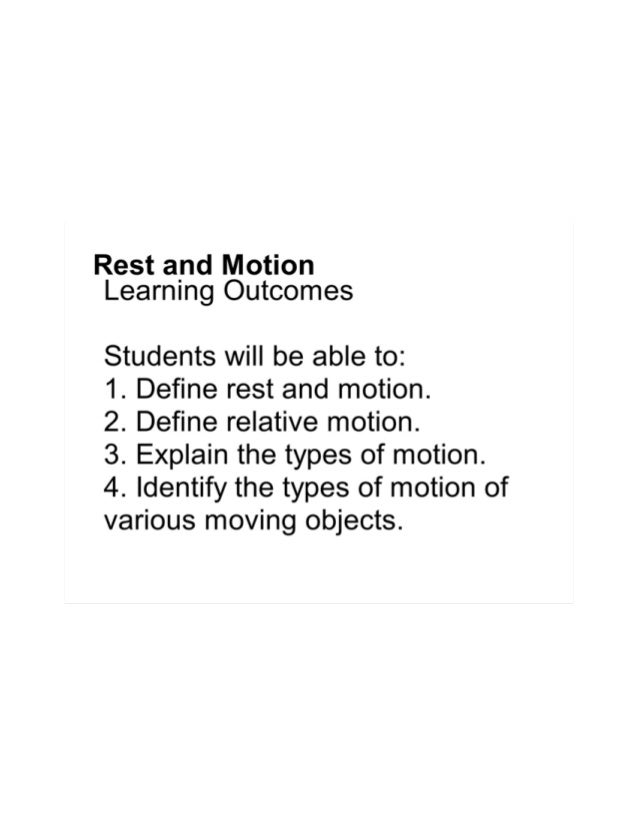 Rest and motion Basic concepts
