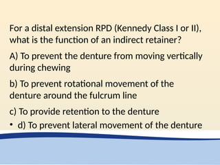 Long Box Rests For Rotational Path Rpd REST AND REST SEAT in removable partial denture.pptx