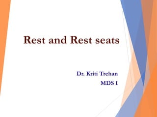 Rest and Rest seats
Dr. Kriti Trehan
MDS I
 