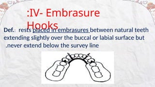 Embrasure Rest Rpd REST AND REST SEATS indications contraindications | PPTX