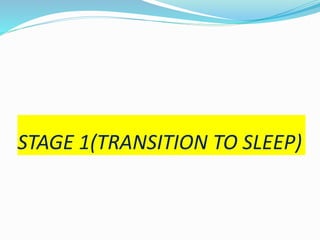 STAGE 1(TRANSITION TO SLEEP)
 