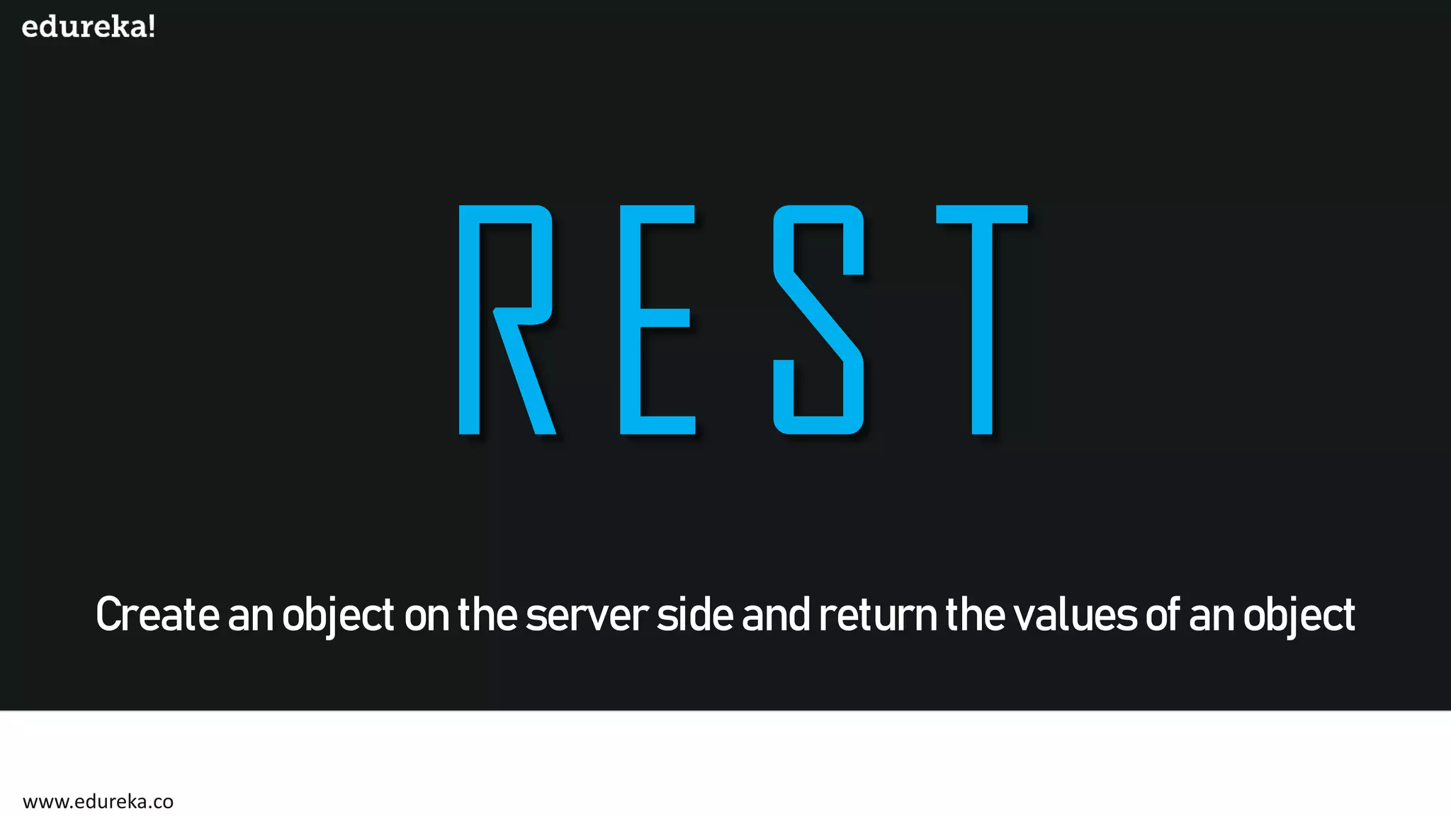 Create an object on the server side and return the values of an object www.edureka.co