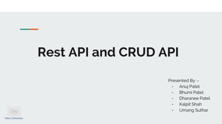 Rest api and-crud-api | PPTX