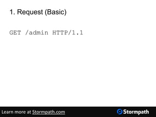 1. Request (Basic)
GET /admin HTTP/1.1
Learn more at Stormpath.com
 