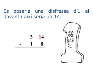 3 14
- 1 8
Es posaria una disfressa d’1 al
davant i així seria un 14.
 