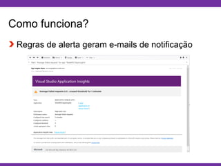 Globalcode – Open4education
Como funciona?
Regras de alerta geram e-mails de notificação
 