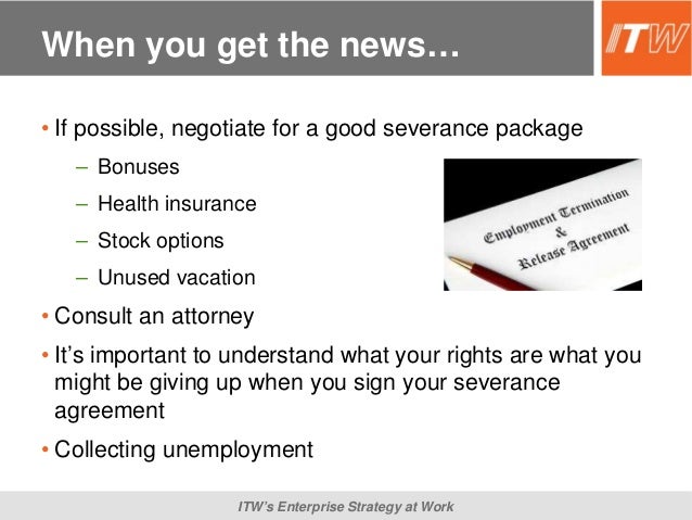 Stock options severance package