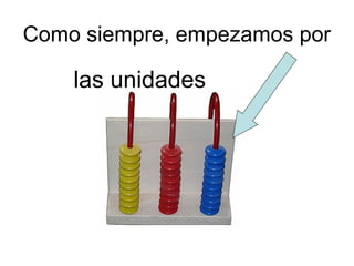 Como siempre, empezamos por

    las unidades
 