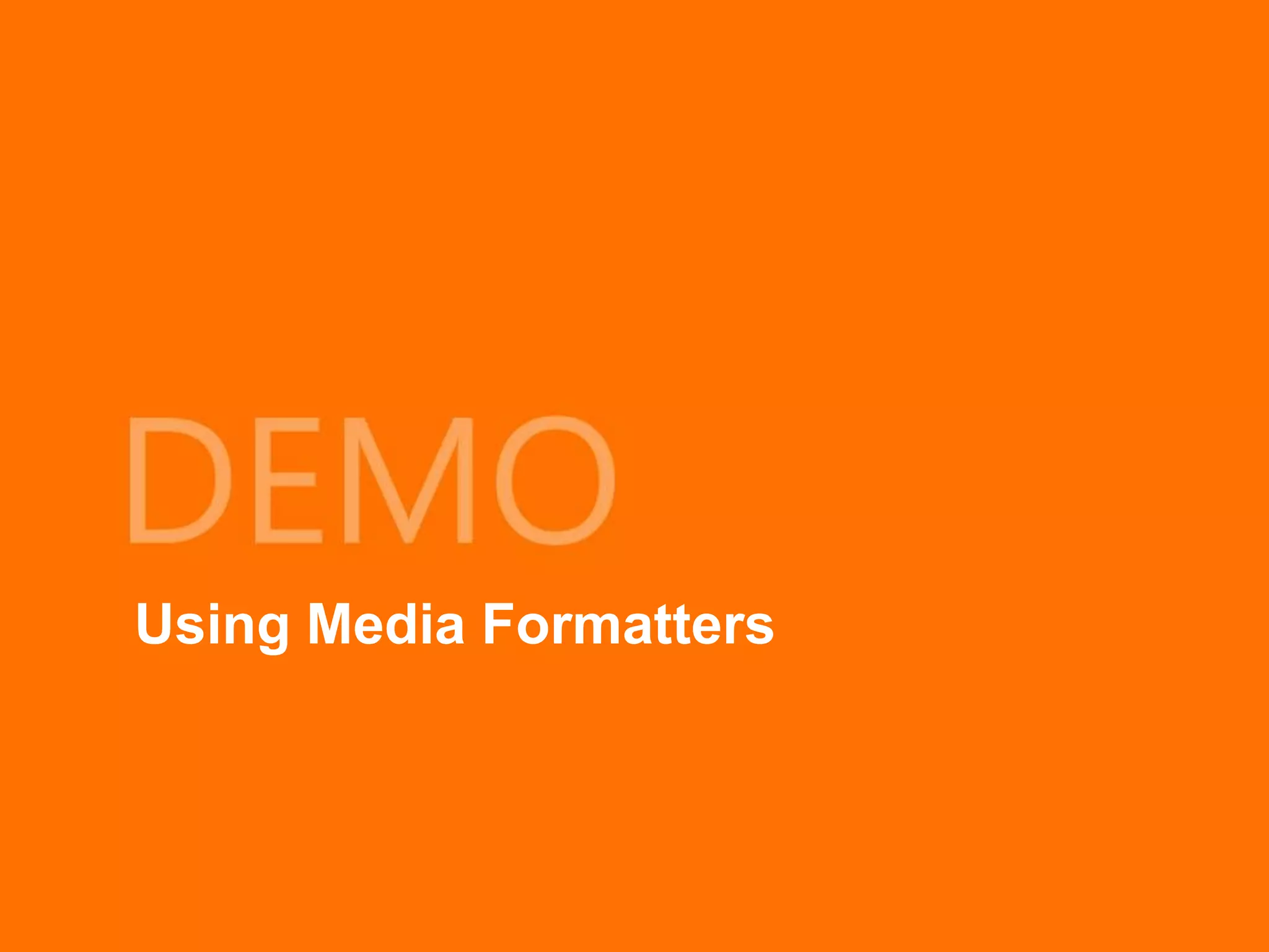 Using Media Formatters
 