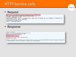 HTTP Service calls
• Request



• Response
 