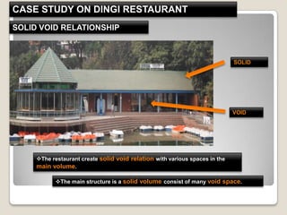 SOLID VOID RELATIONSHIP
CASE STUDY ON DINGI RESTAURANT
SOLID
VOID
The restaurant create solid void relation with various ...