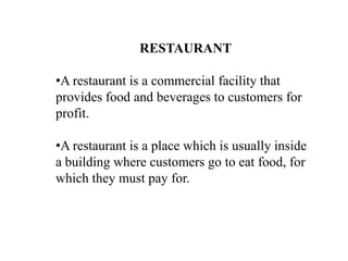 Restaurant Introduction Restaurant | PPTX