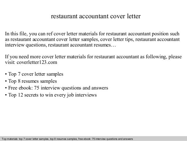 cover letter for restaurant jobs