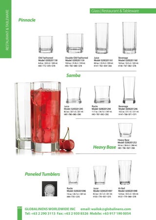 GLOBALINENS WORLDWIDE INC email: wailok@globalinens.com
Tel: +63 2 290 3113 Fax: +63 2 930 8526 Mobile: +63 917 190 0054
 