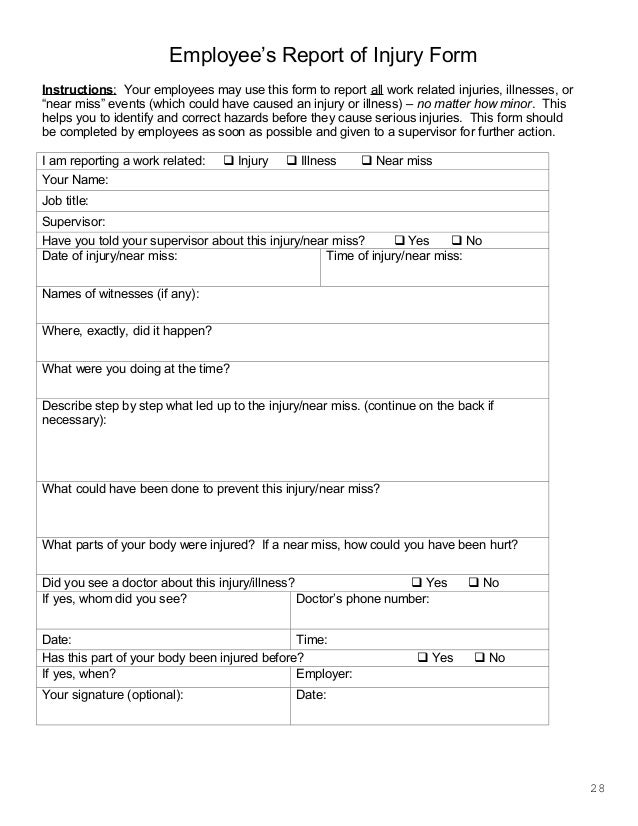 restaurant app sample slip and fall accident report form
