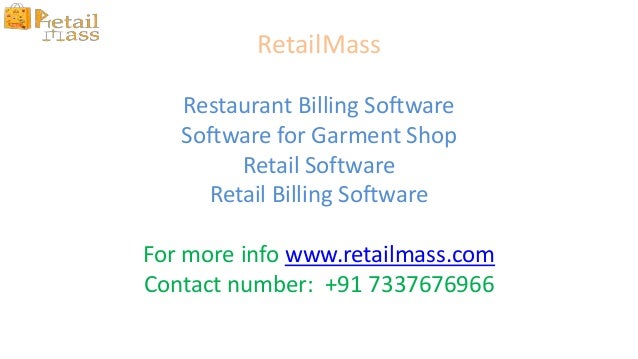 Retail garment billing software Retail garment billing software