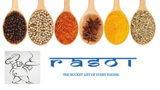 -THE BUCKET LIST OF EVERY FOODIE.
 