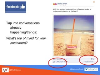 @ShellyKramer
@MarketingProfs
Tap into conversations
already
happening/trends:
What’s top of mind for your
customers?
 