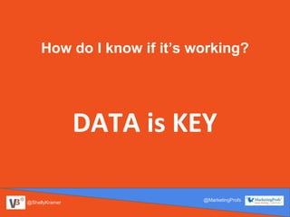 @ShellyKramer
@MarketingProfs
How do I know if it’s working?
DATA is KEY
 