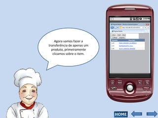 Agora vamos fazer a transferência de apenas um produto, primeiramente clicamos sobre o item. 