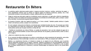 Restaurante en valencia