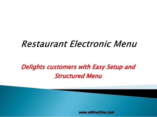 restaurant electronic menu