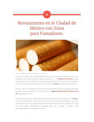 Restaurantes para fumar slide share