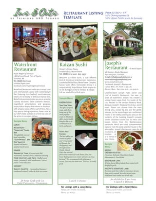 Restaurant Listing Template for the Ins and Outs of Trinidad and Tobago