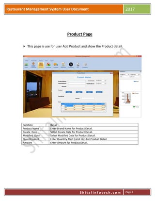 Restaurant management software user manual by shital infotech | PDF