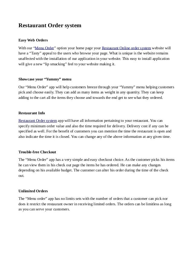 make menu online free