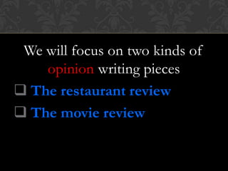 Restaurant review | PPT