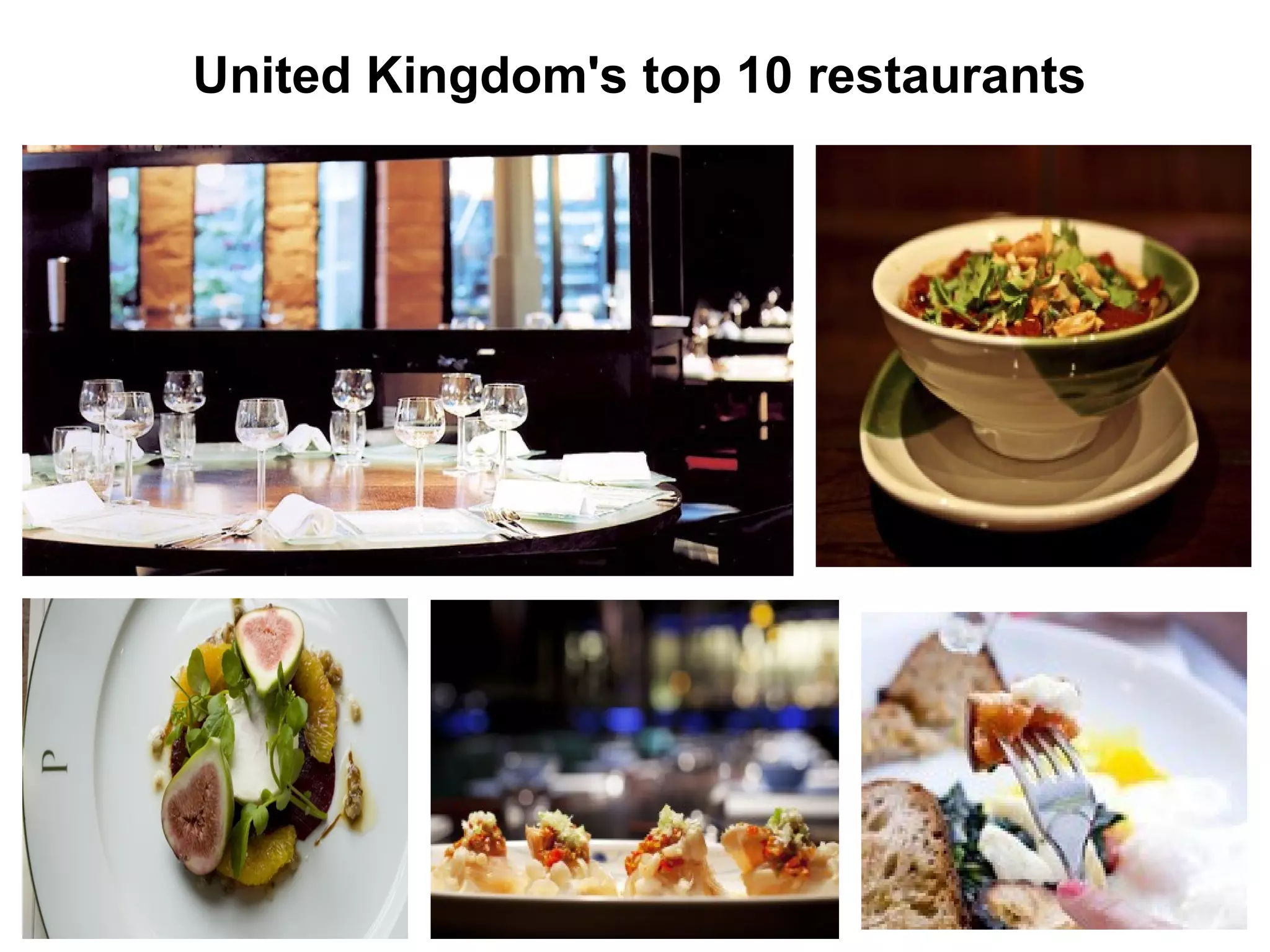 United Kingdom's top 10 restaurants