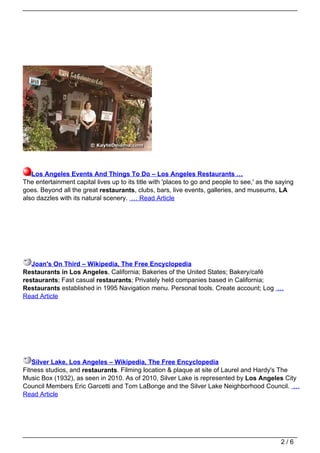 Restaurants In La Ca
