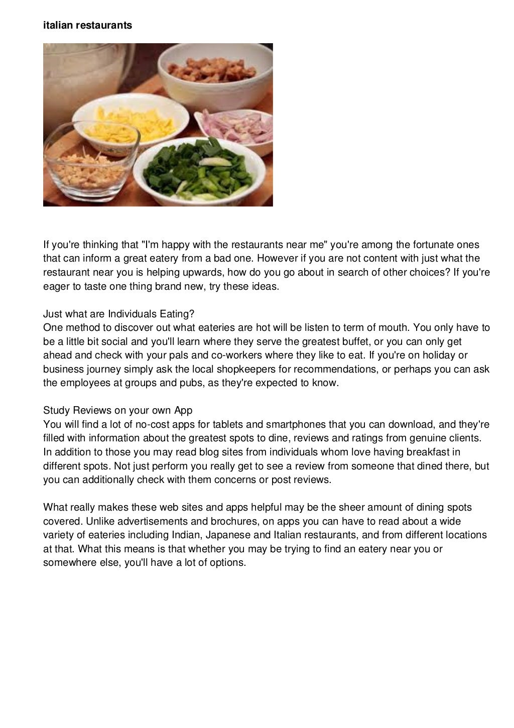 Find restaurants near me